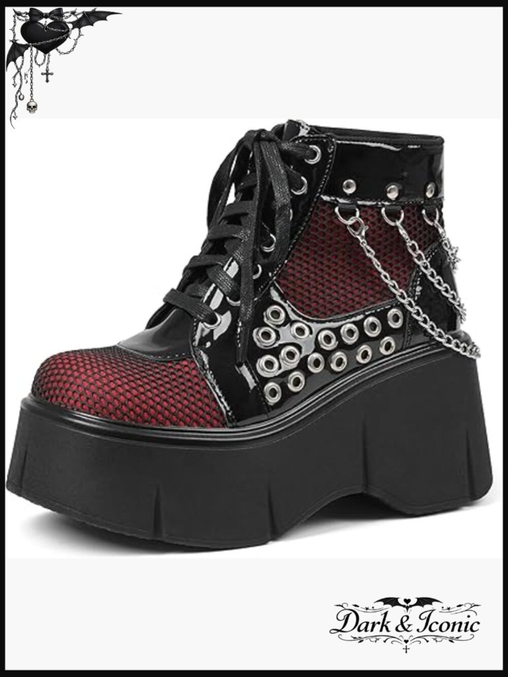 Platform Wedge Combat Boots Ankle Booties Lace Up Round Toe Punk Style
